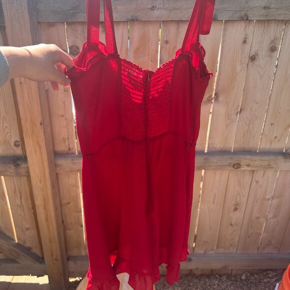 Reformation Red Christine Sleeveless Crepe Mini Dress - Picture 2 of 9